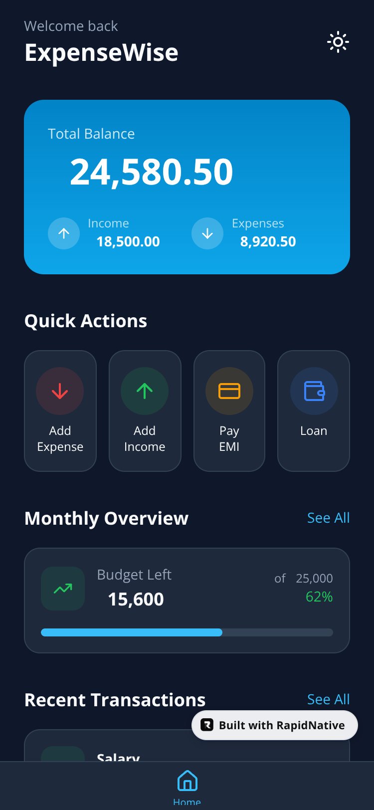 ExpenseWise Pro screen 1