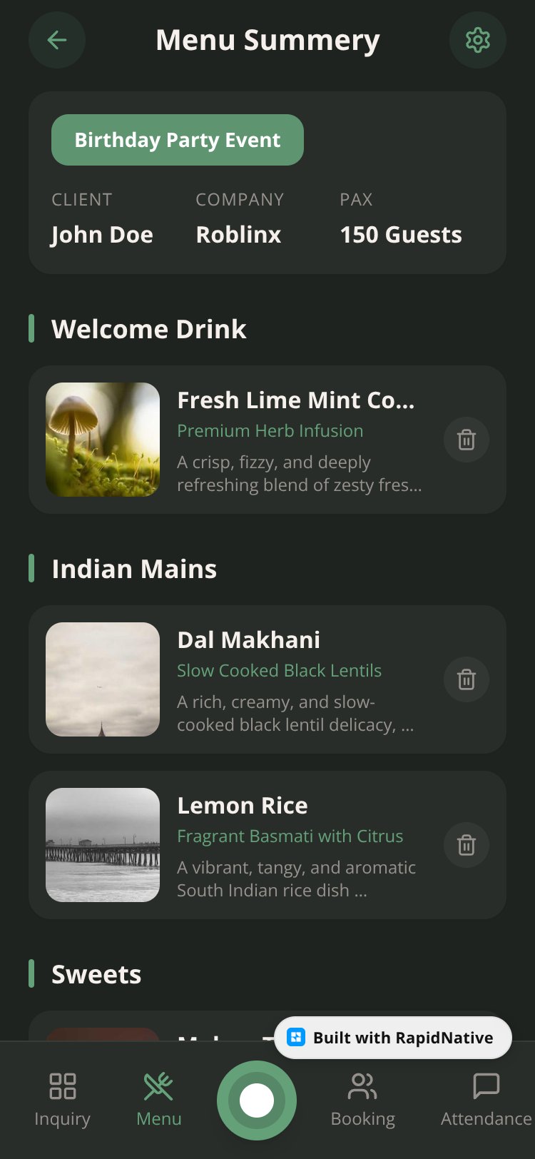 Event Menu screen 1