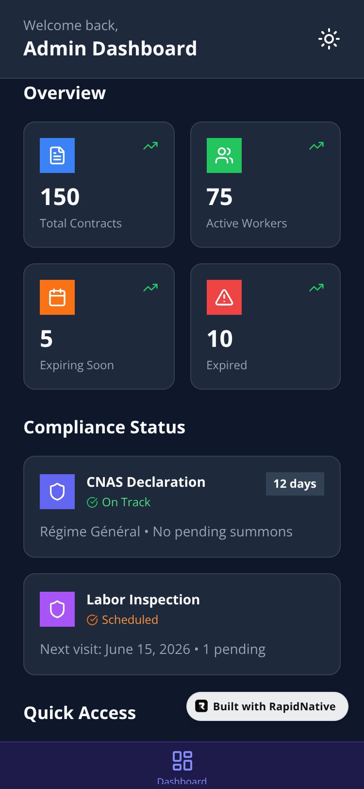 WorkerTrack screen 1