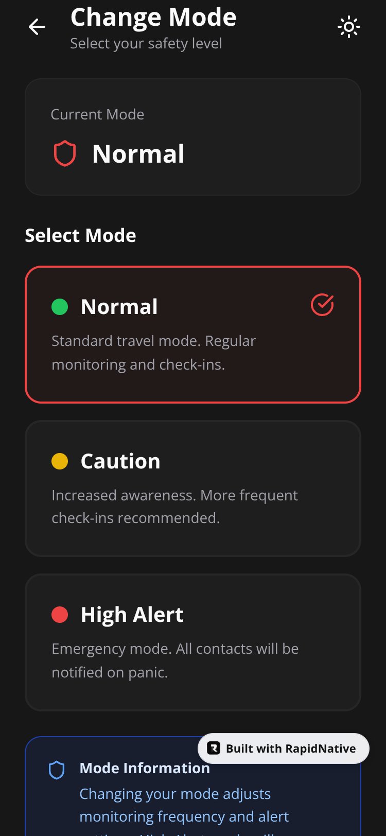 SafeRide screen 2