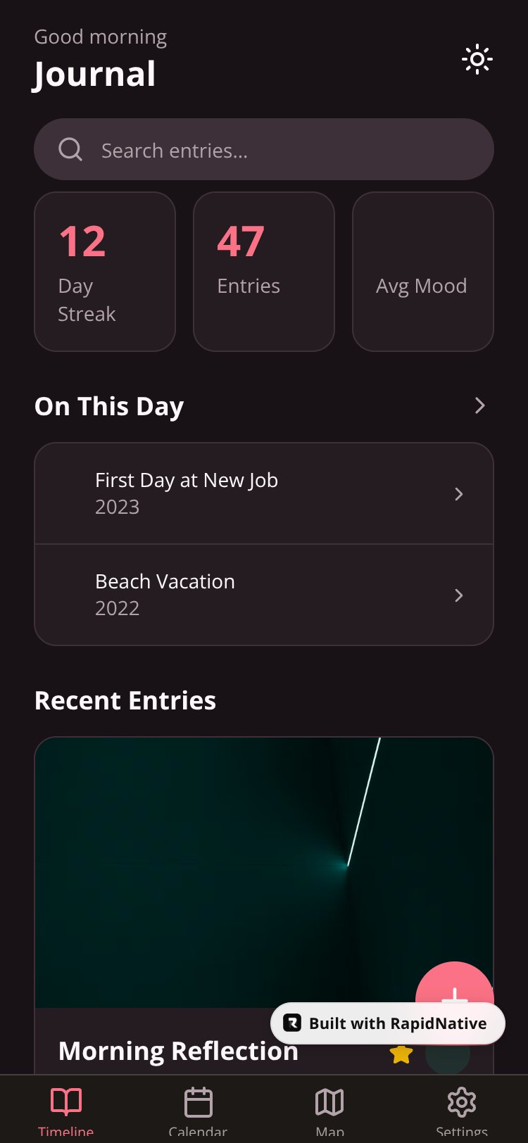 Journey+ screen 1