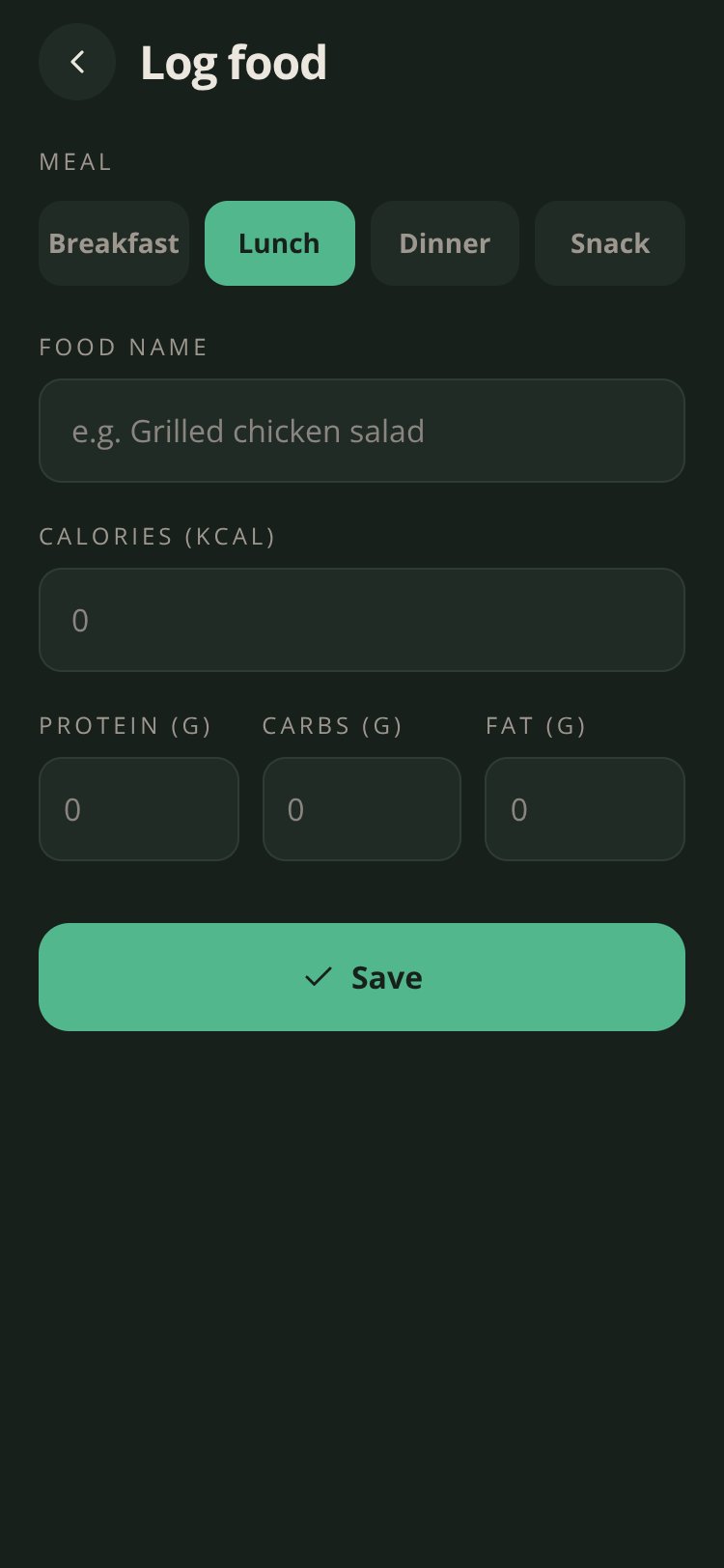 Daily Diet Monitor screen 2