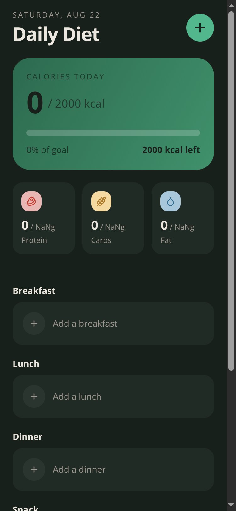 Daily Diet Monitor screen 3
