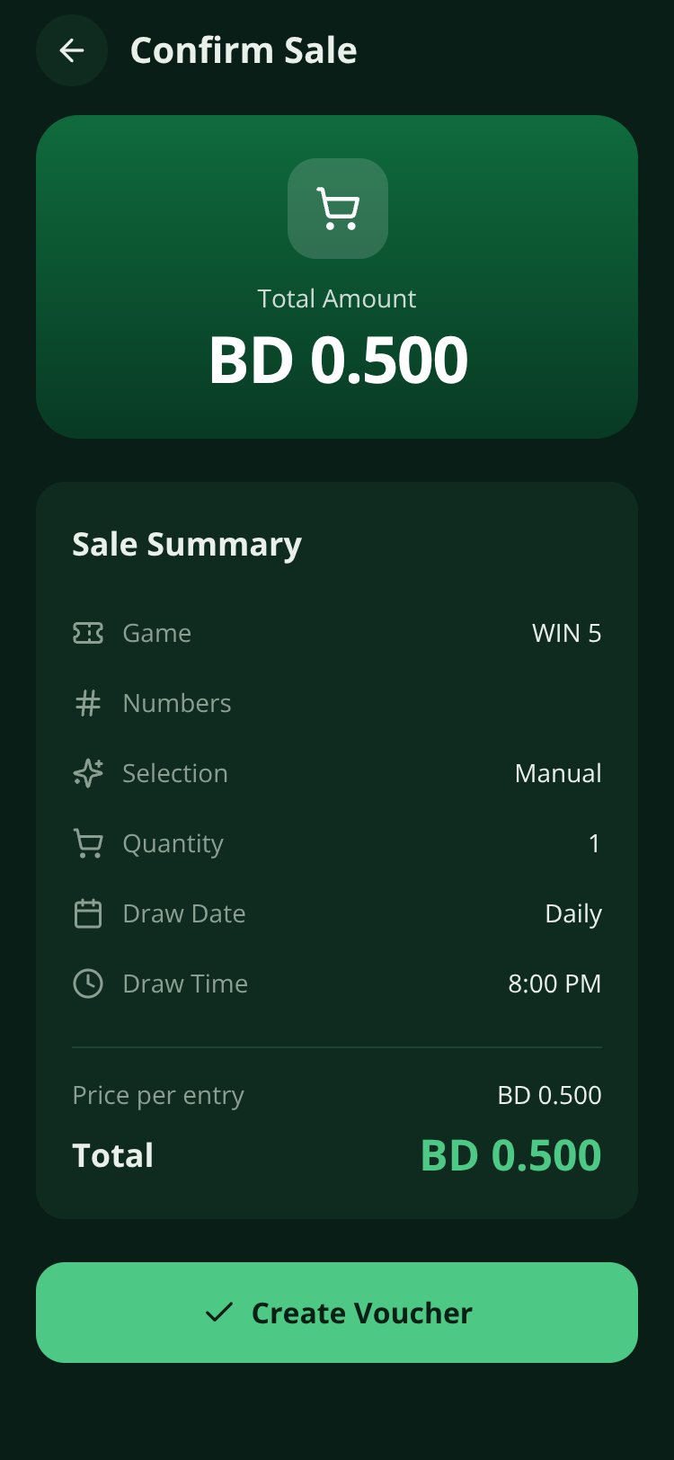 Lotto Shop screen 1