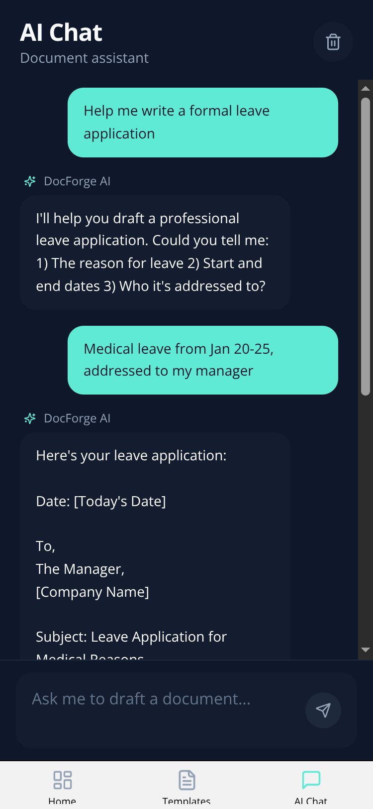 DocForge screen 1
