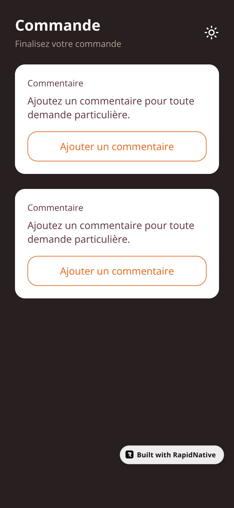 Comment Form screen 1