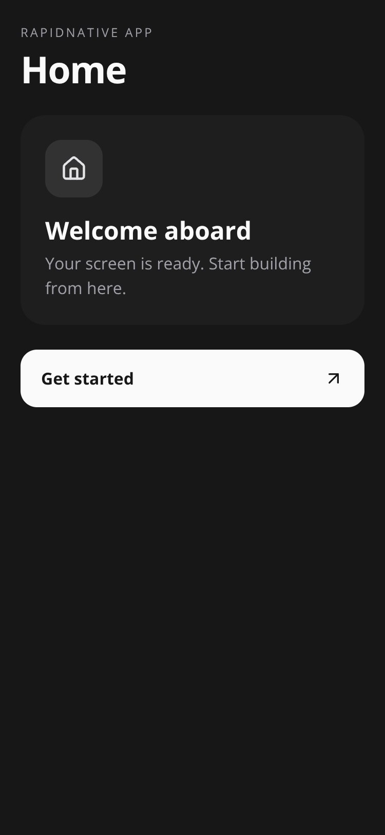 RapidNative App screen 1