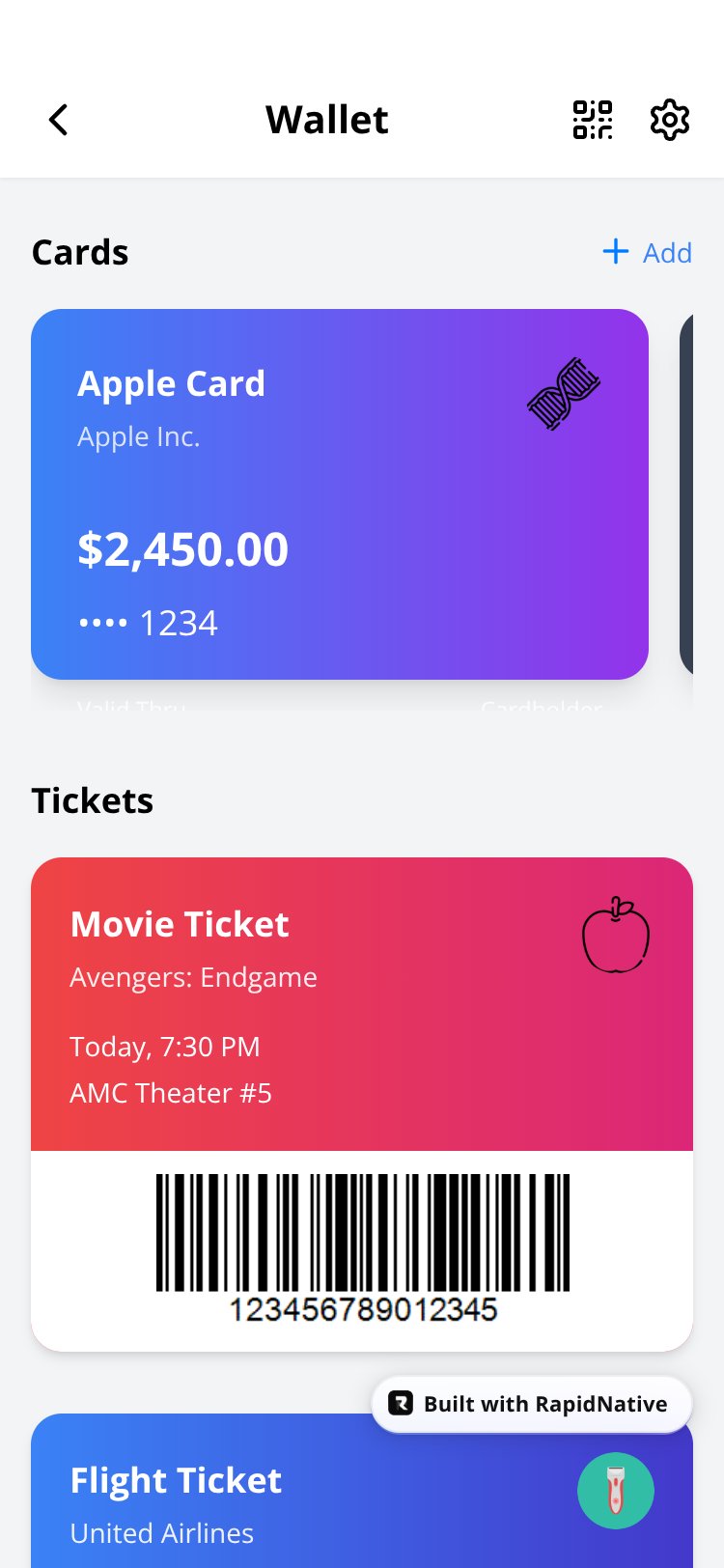 Apple Wallet Clone Copy screen 1