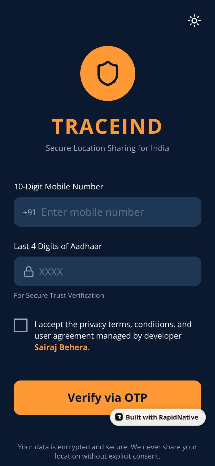 TRACEIND screen 1