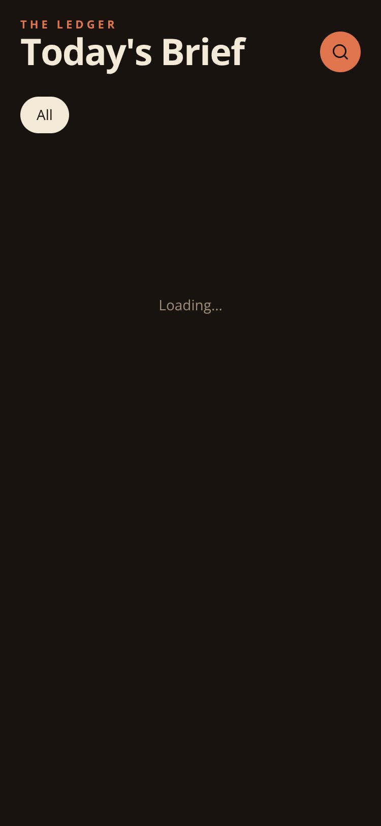 The Ledger screen 1