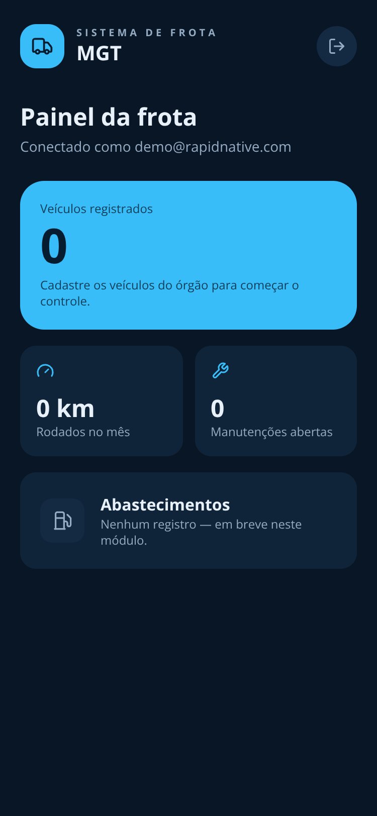 Frota MGT screen 2