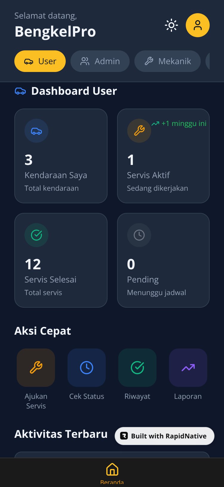 BengkelPro Internal screen 1