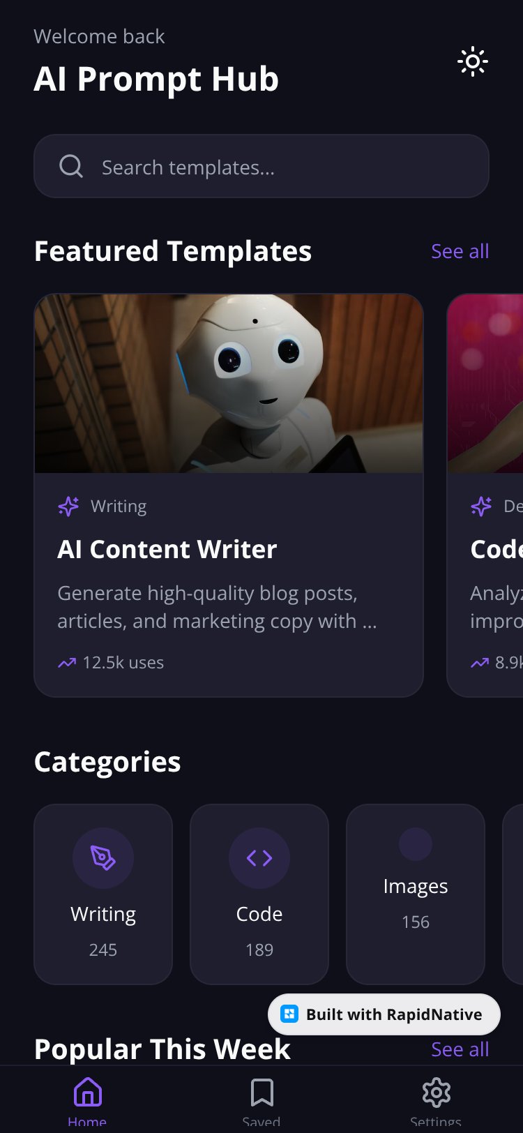 AI Prompt Template screen 4