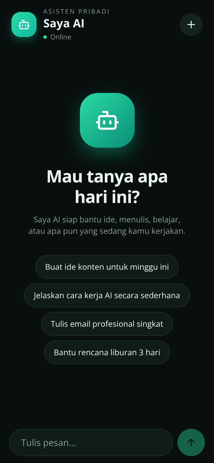 Saya AI screen 1