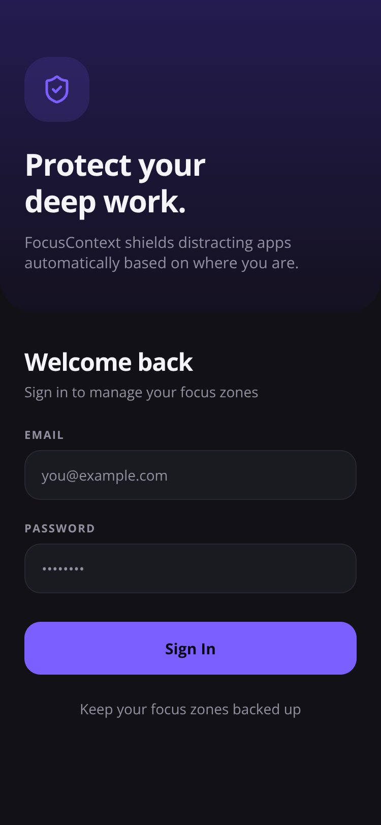 FocusContext screen 1