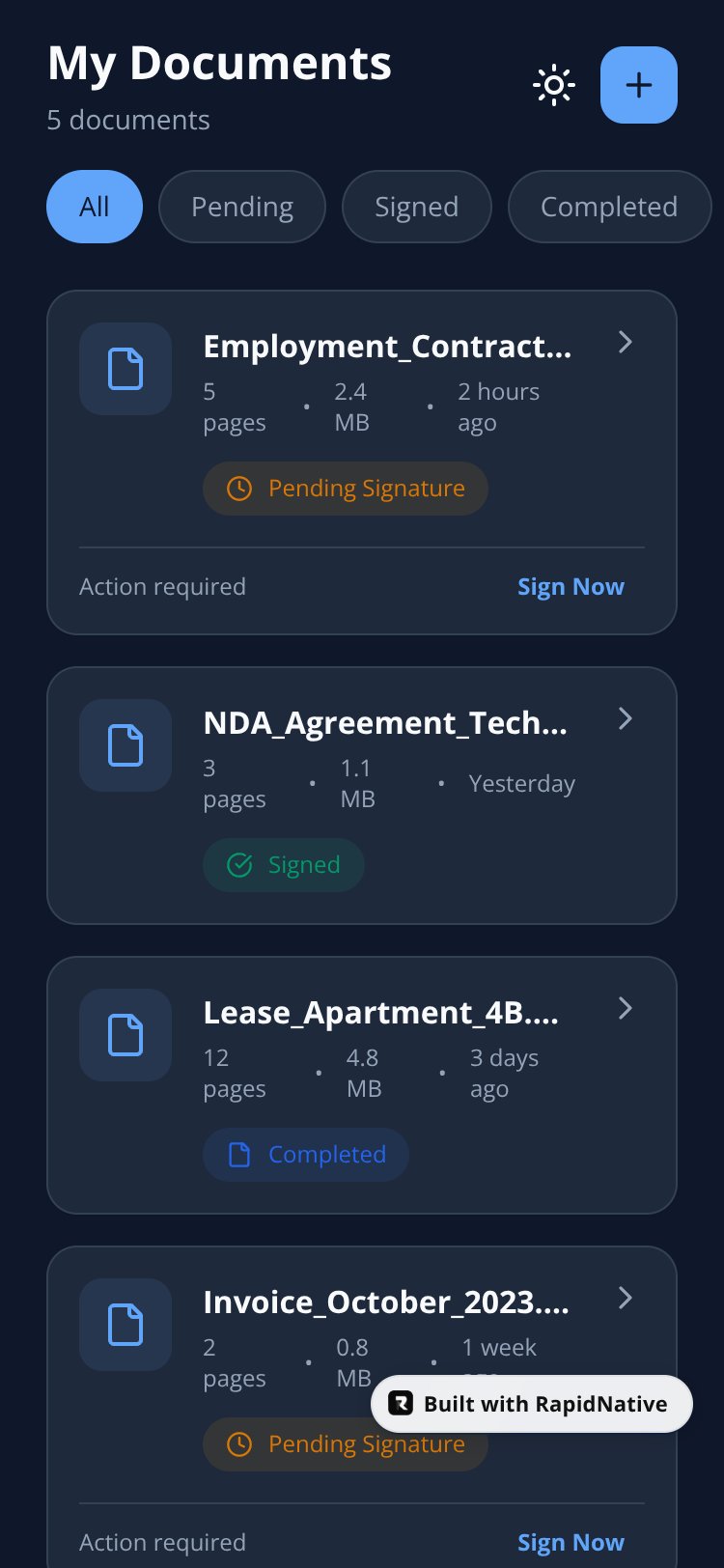 SignDoc Pro screen 1