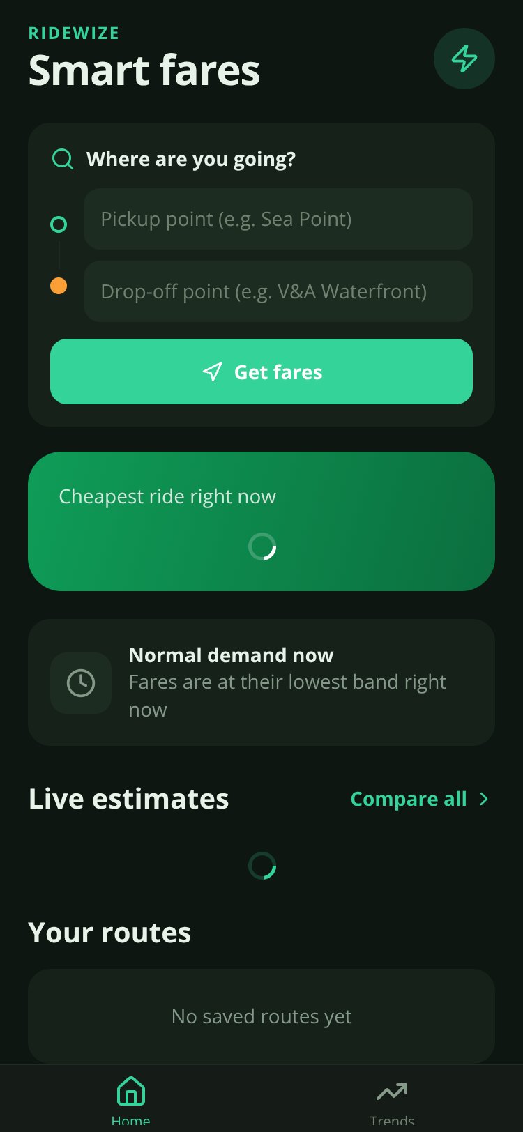RideWize screen 2