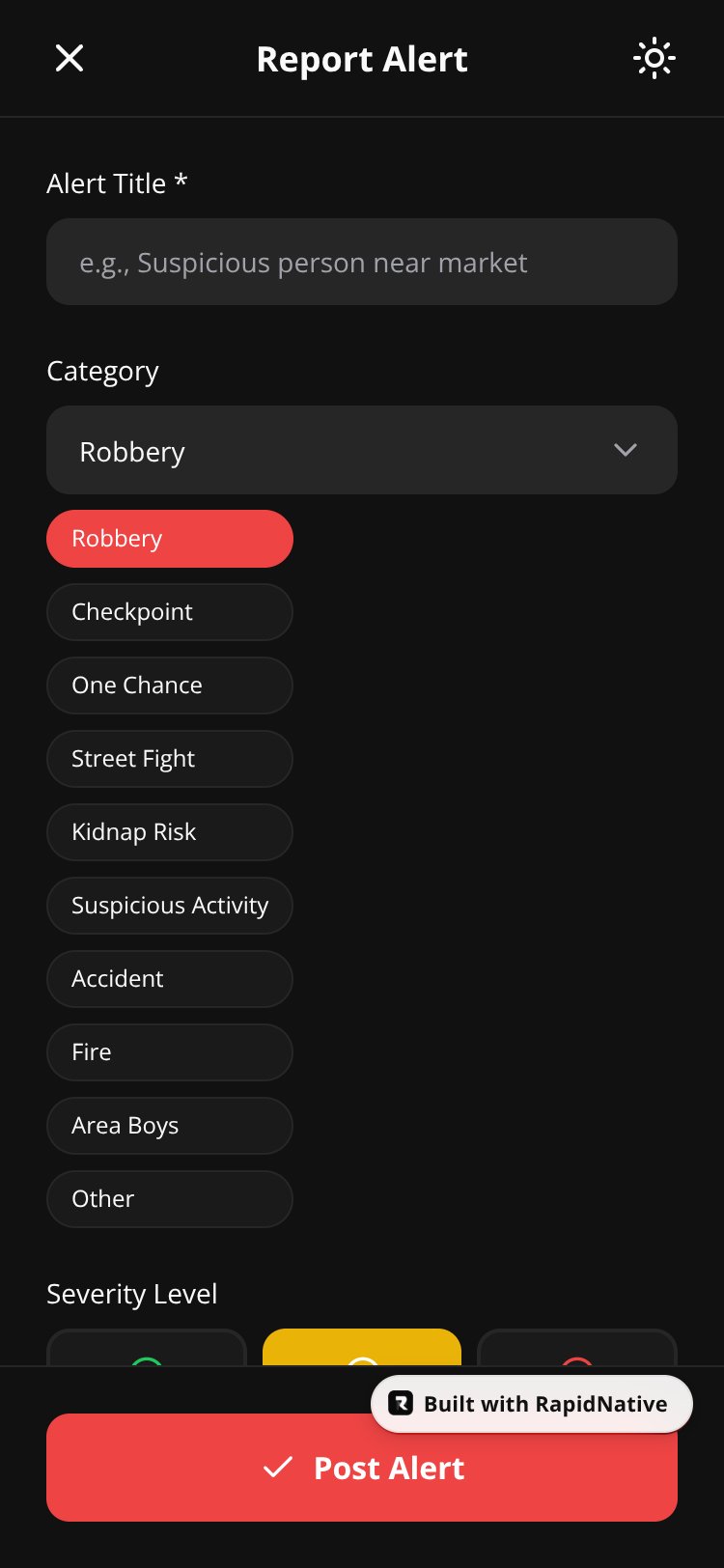 CommunityAlert screen 4