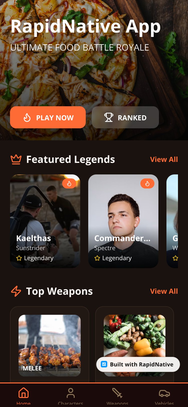RapidNative App screen 2