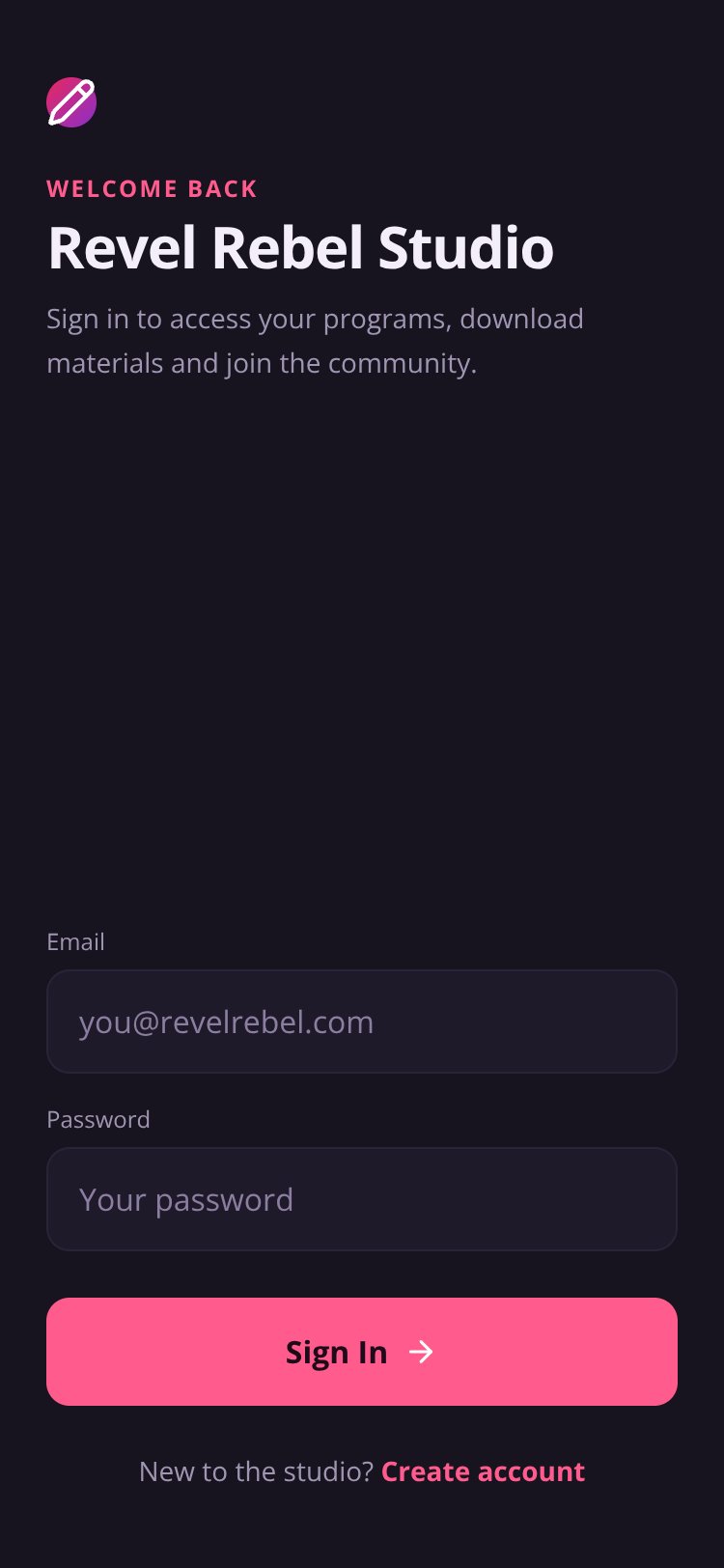 Revel Rebel Studio screen 1