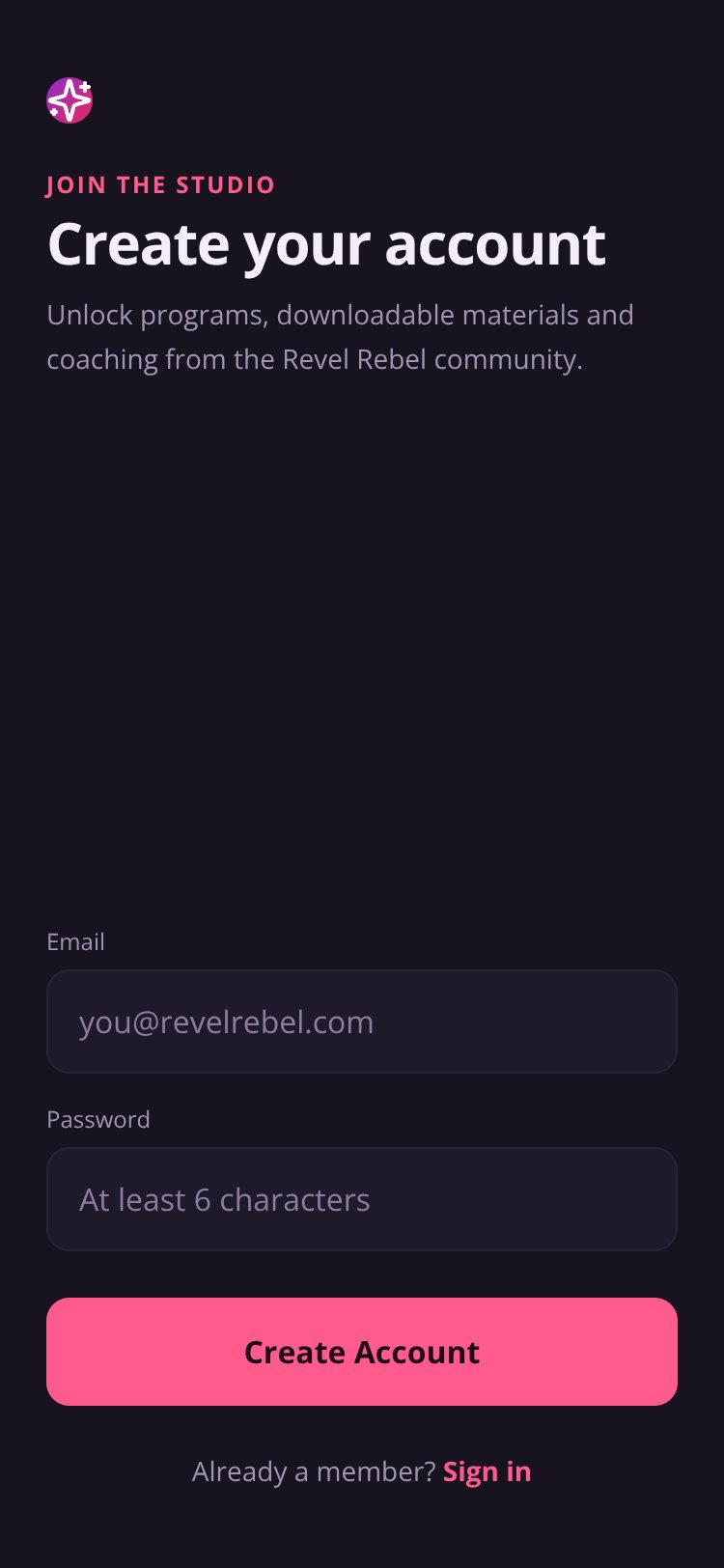 Revel Rebel Studio screen 2