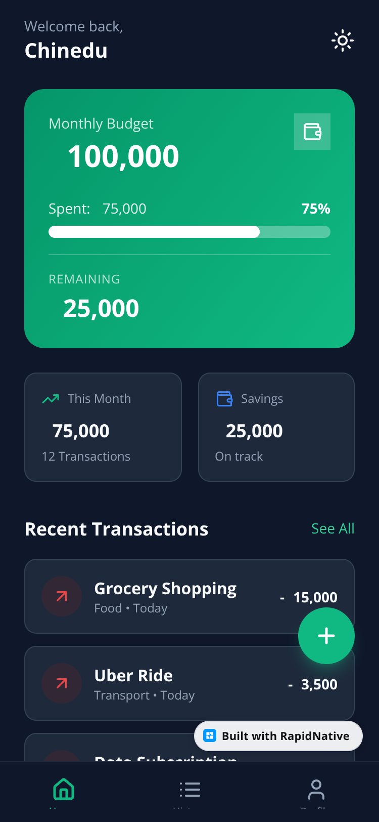 MoneyTrack screen 4