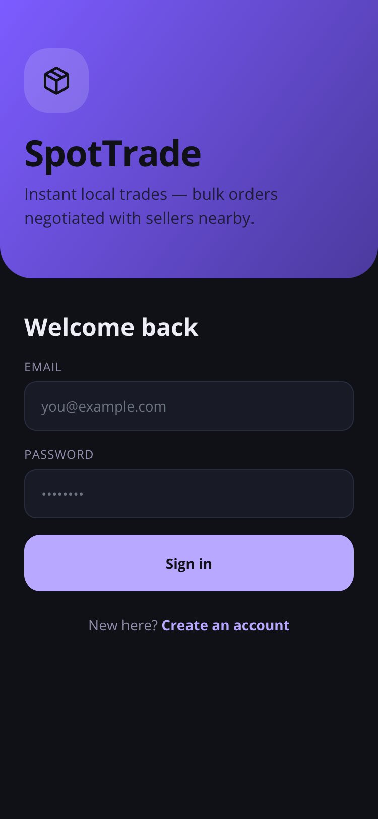 RapidNative App screen 1
