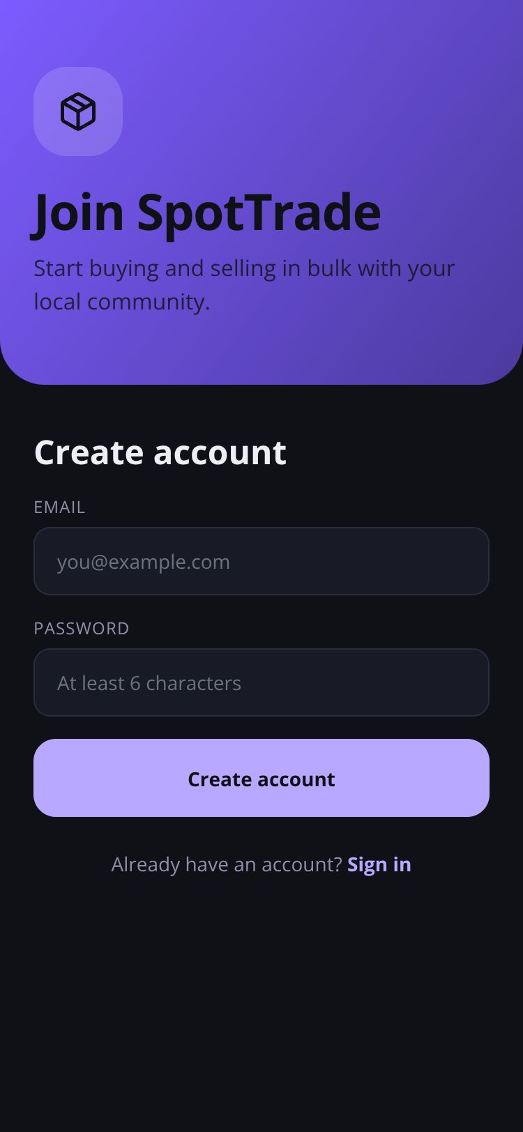 RapidNative App screen 2