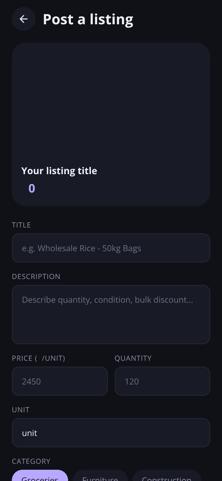 RapidNative App screen 5