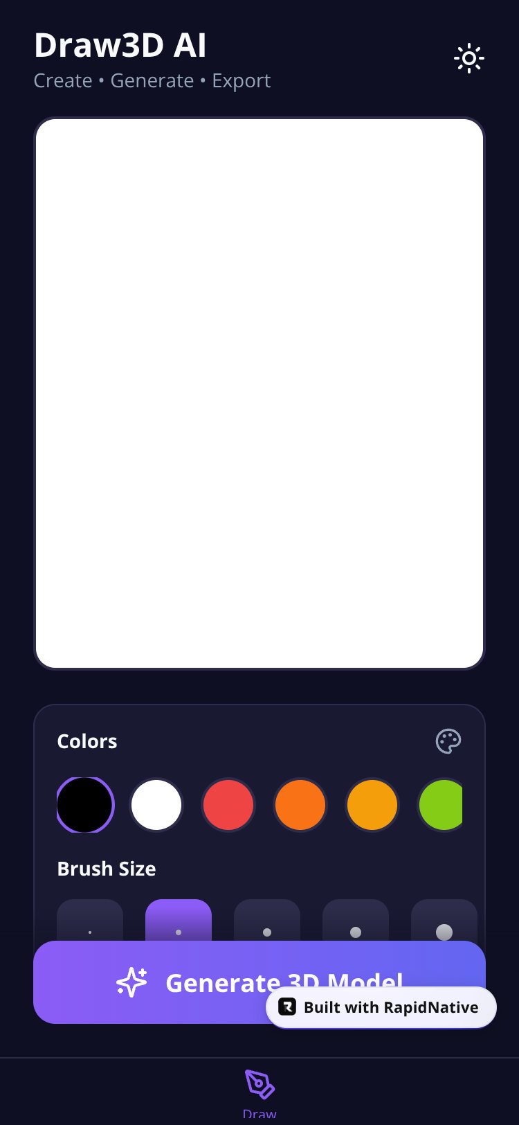Draw3D AI screen 2