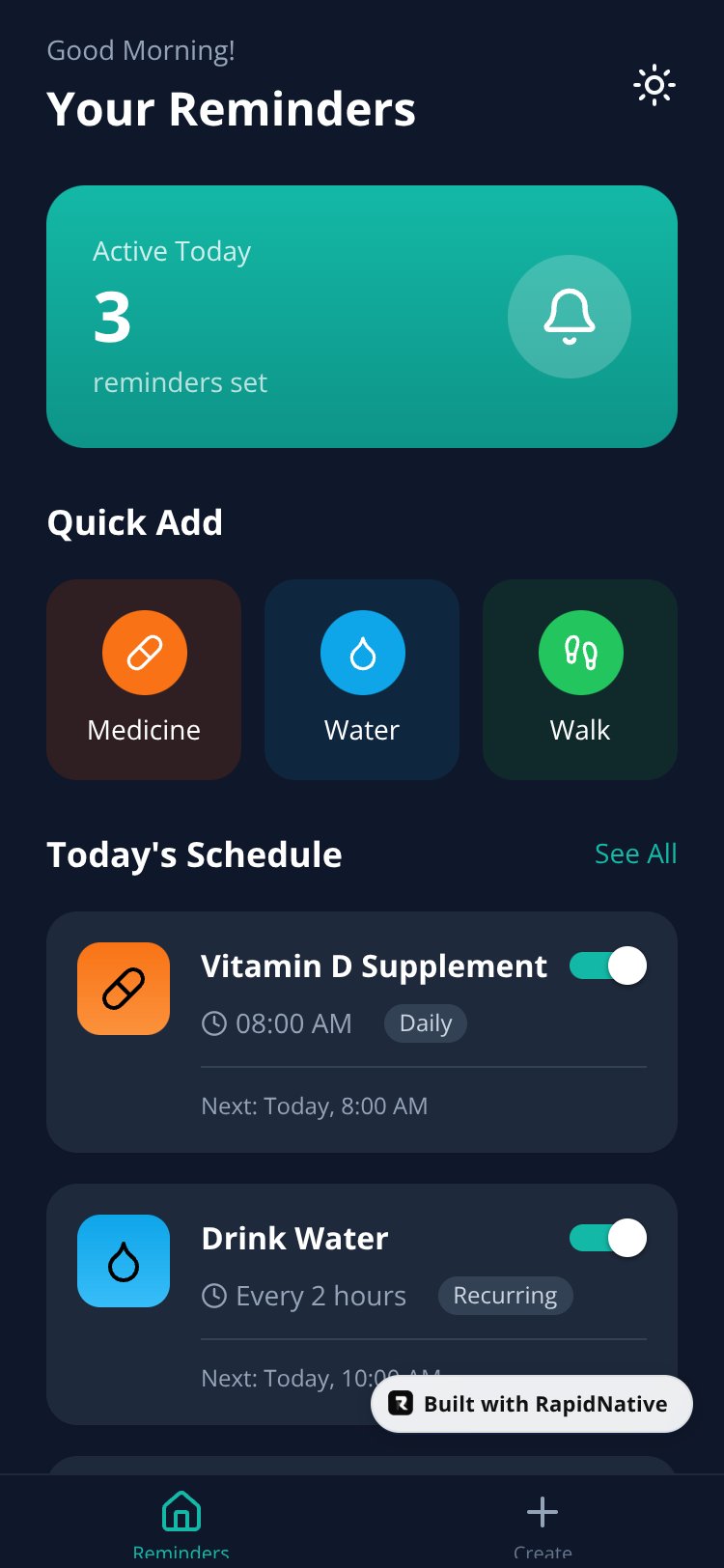 VitalRemind screen 1