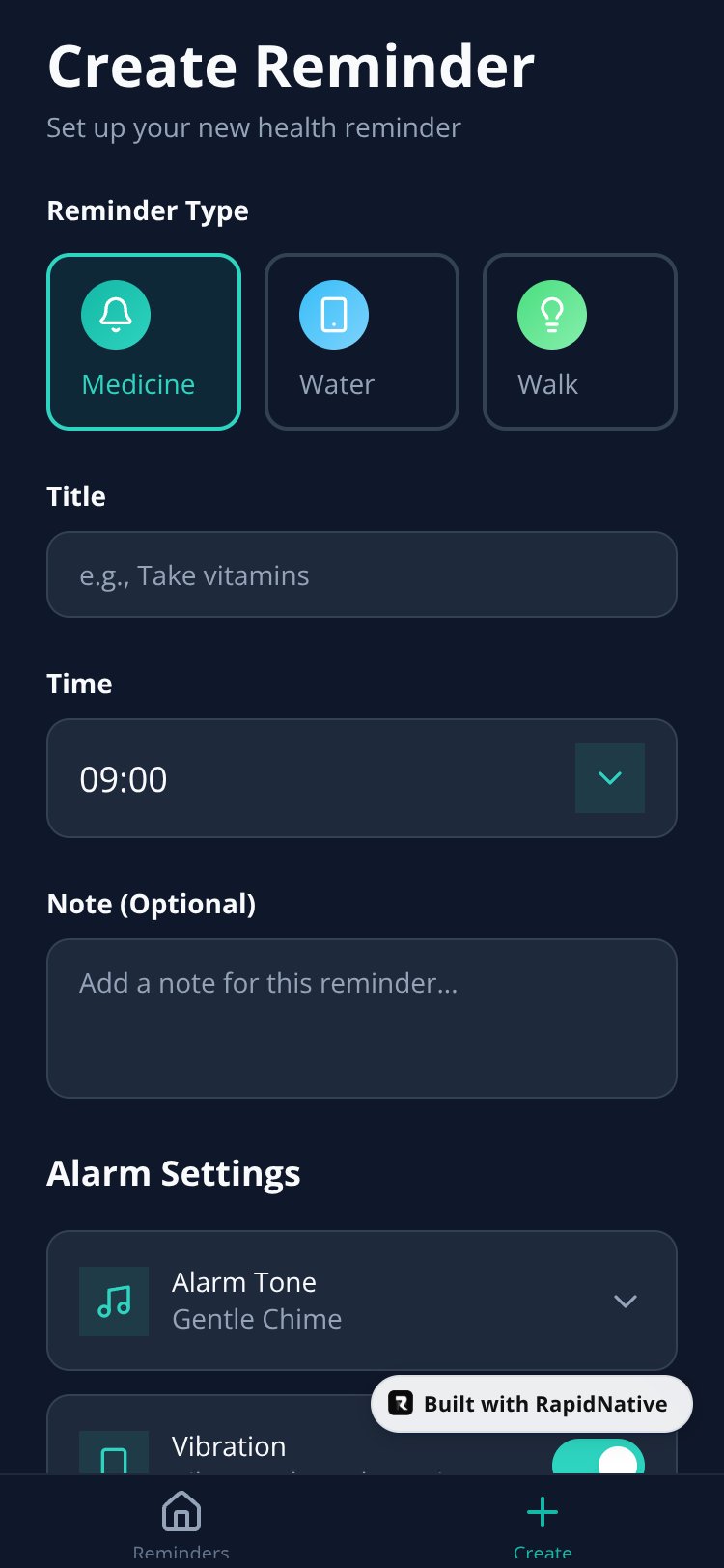 VitalRemind screen 2