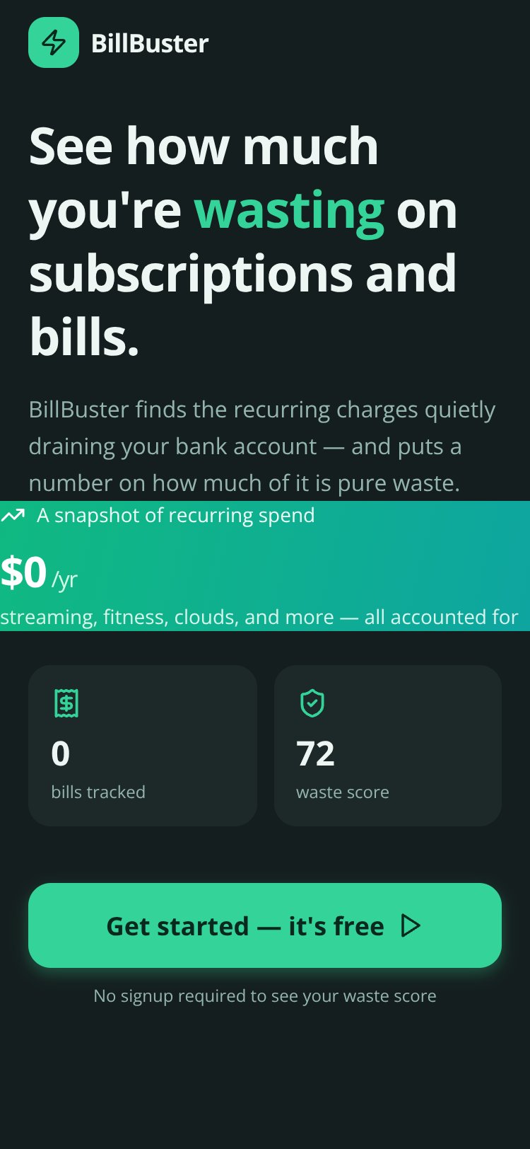 BillBuster screen 4