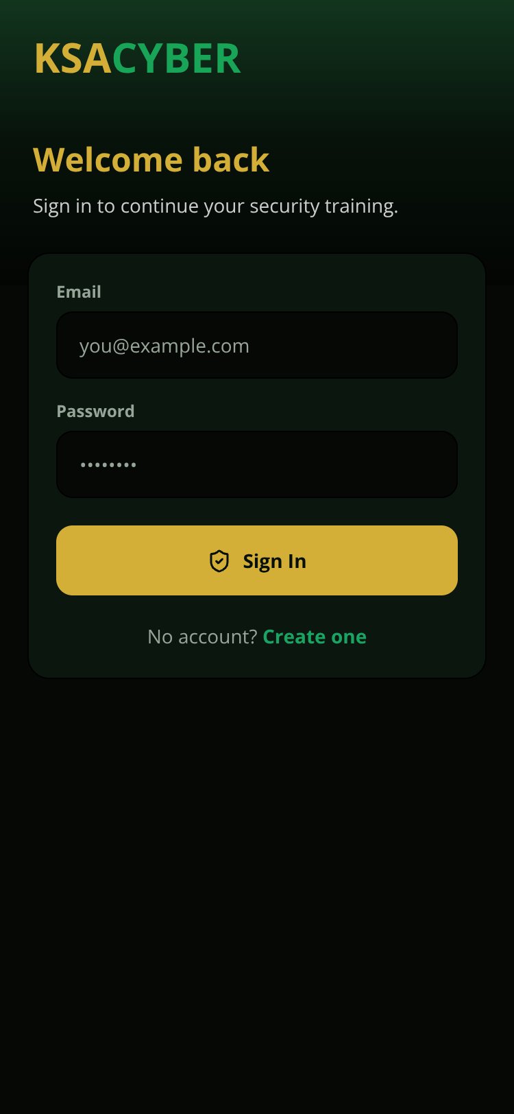 KSA Cyber Security screen 1