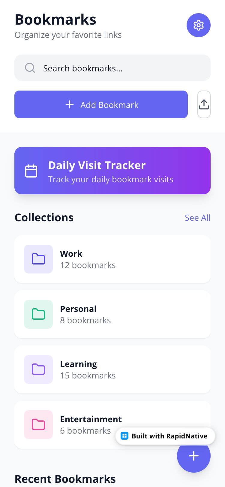 BookmarkFlow Copy screen 1