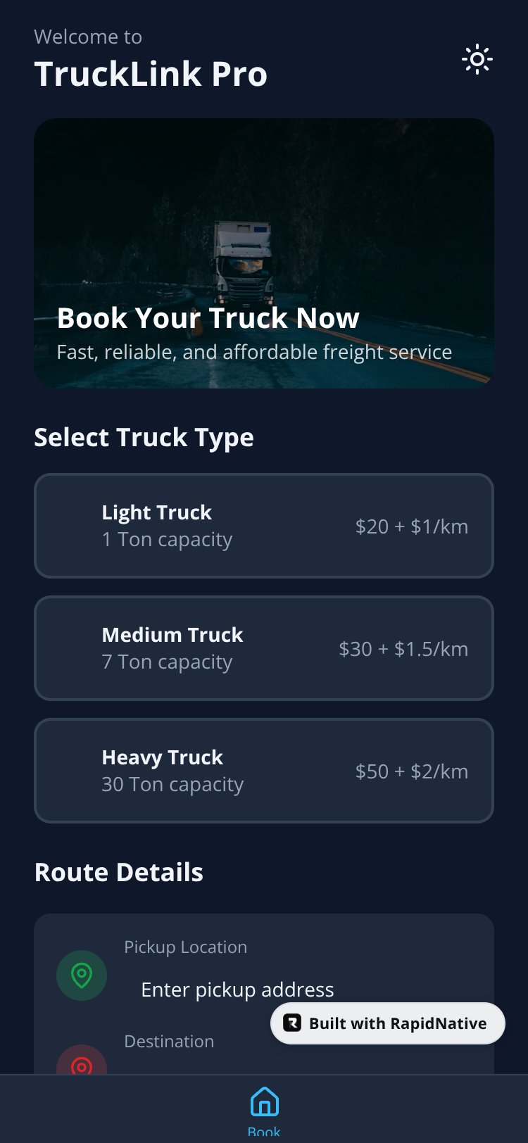 TruckLink Pro screen 1
