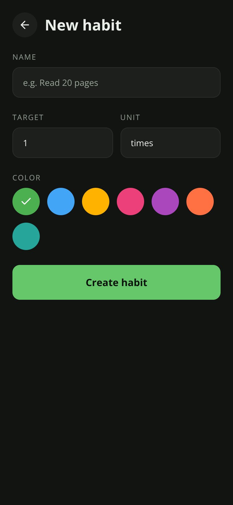 Habit Tracker screen 3