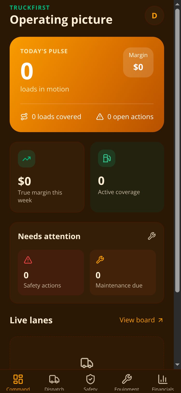TruckFirst screen 2