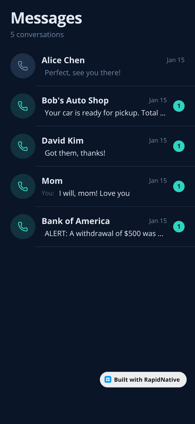 SMS Monitor screen 1