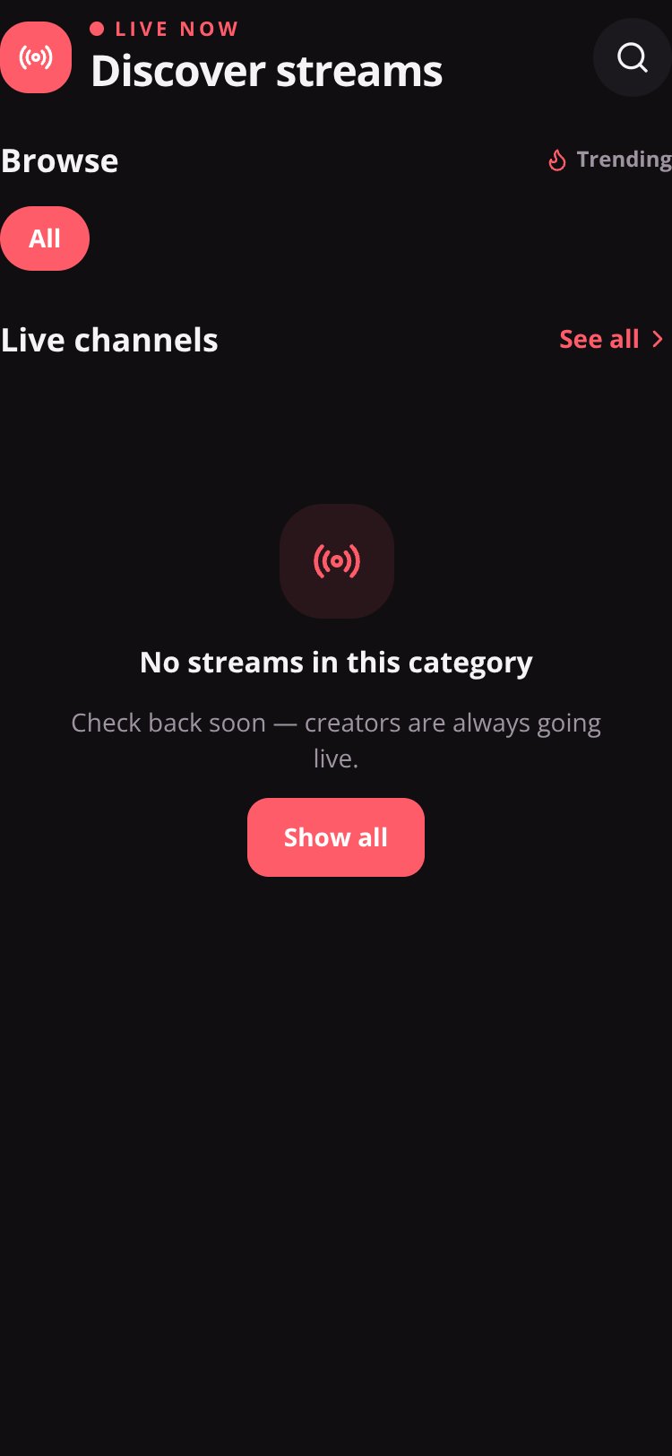 LiveStream screen 1