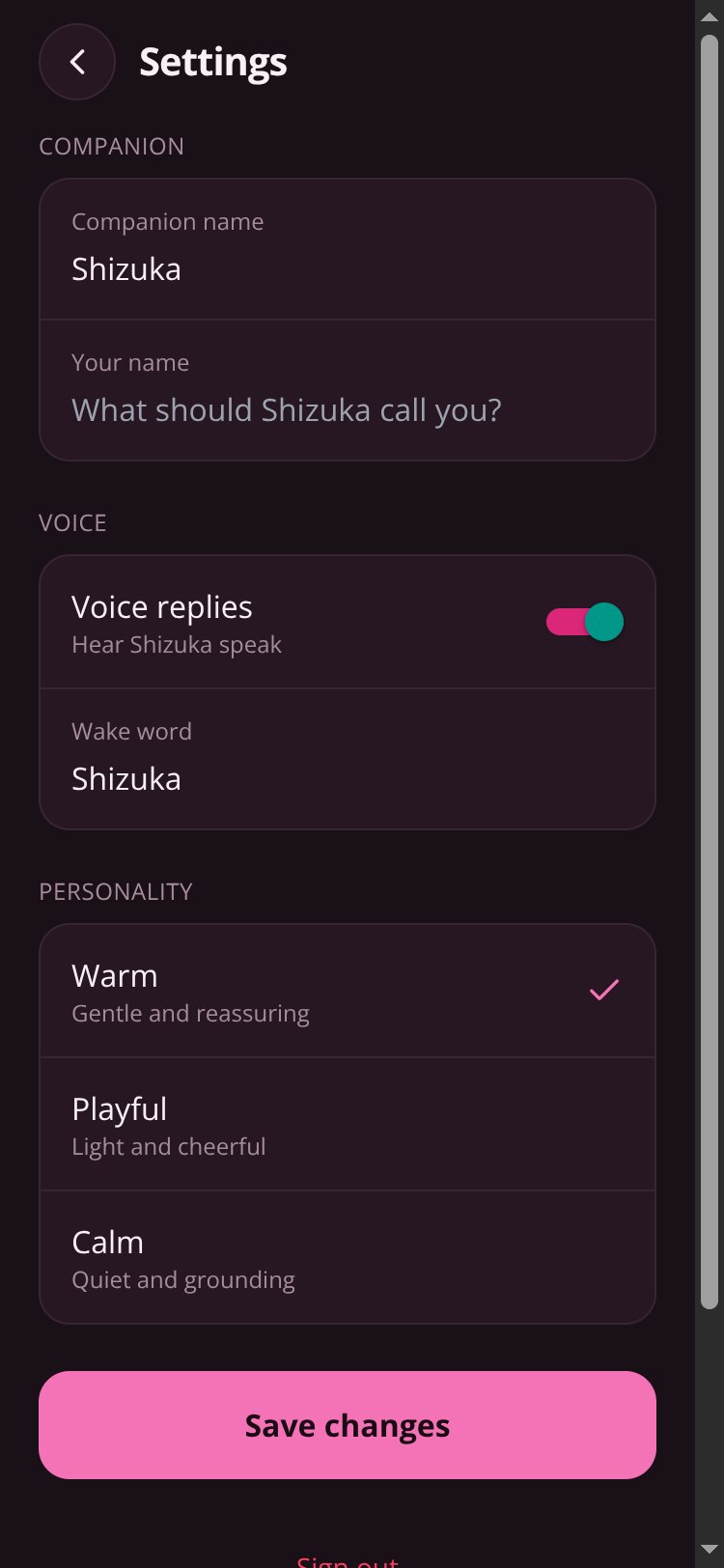 Shizuka screen 3