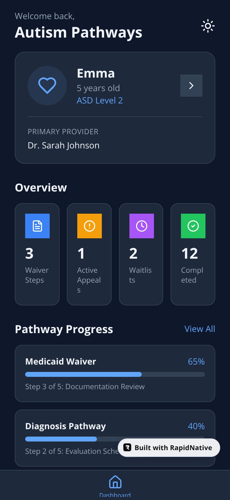 Autism Pathways screen 1