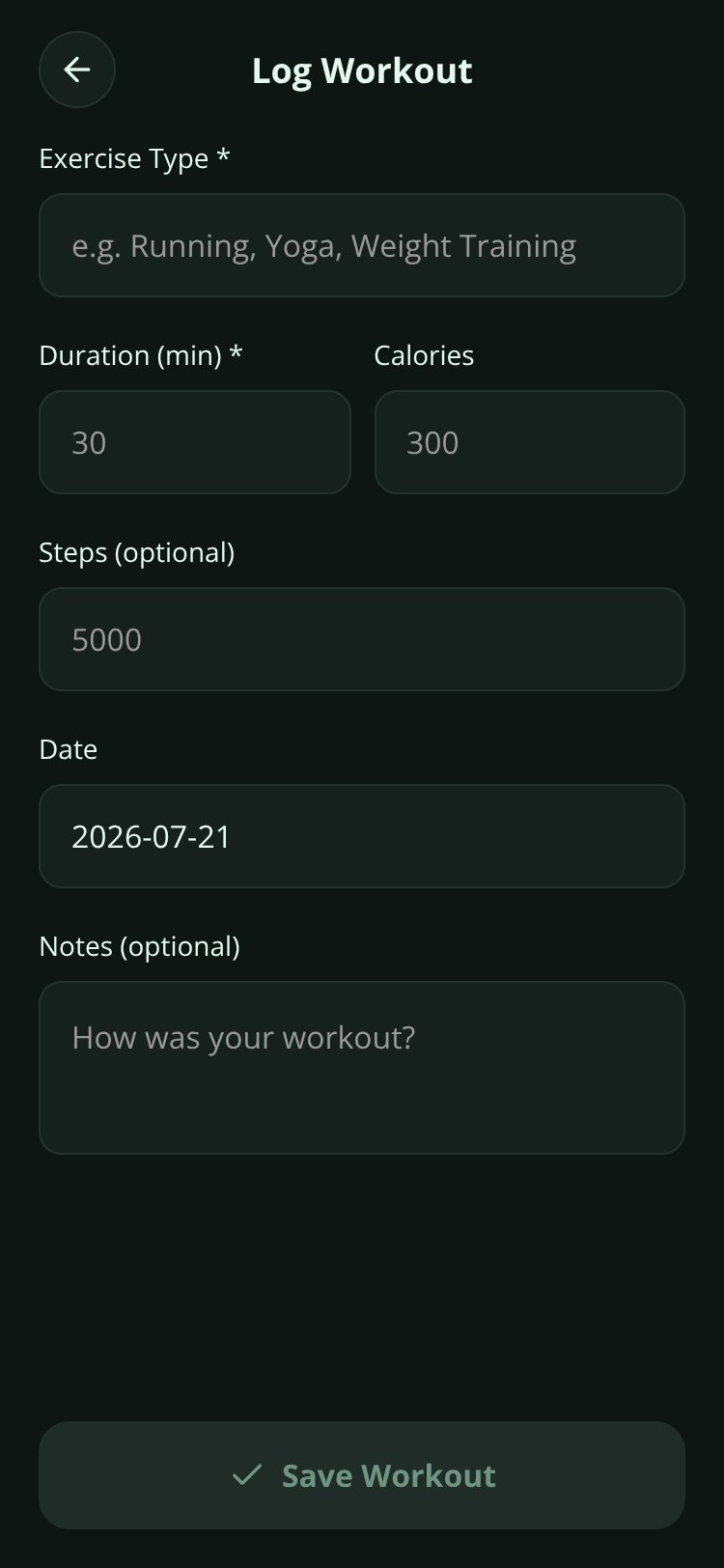 FitTrack screen 3