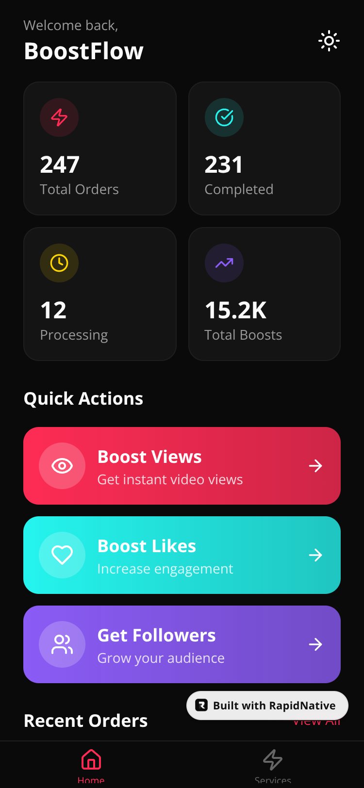 BoostFlow screen 2