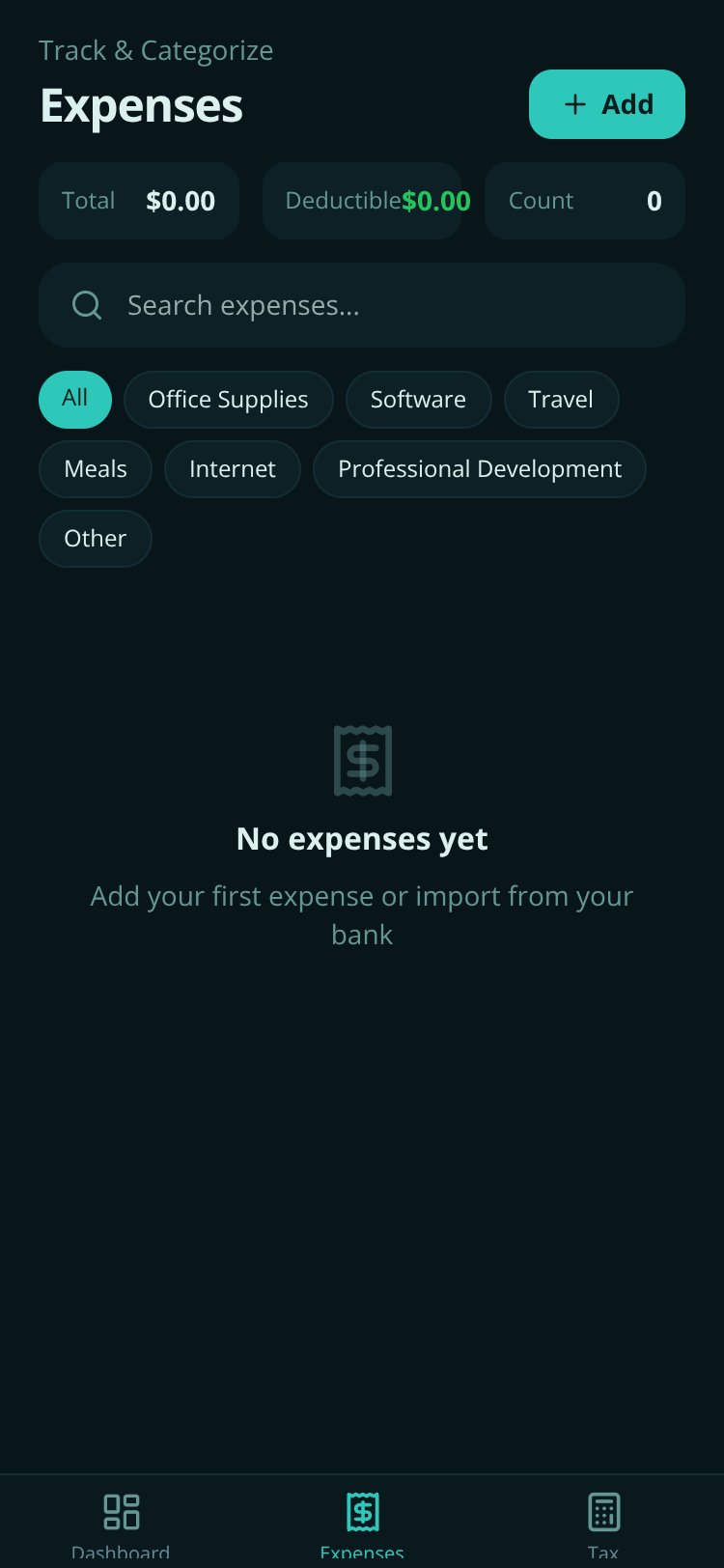 TaxSavvy screen 1