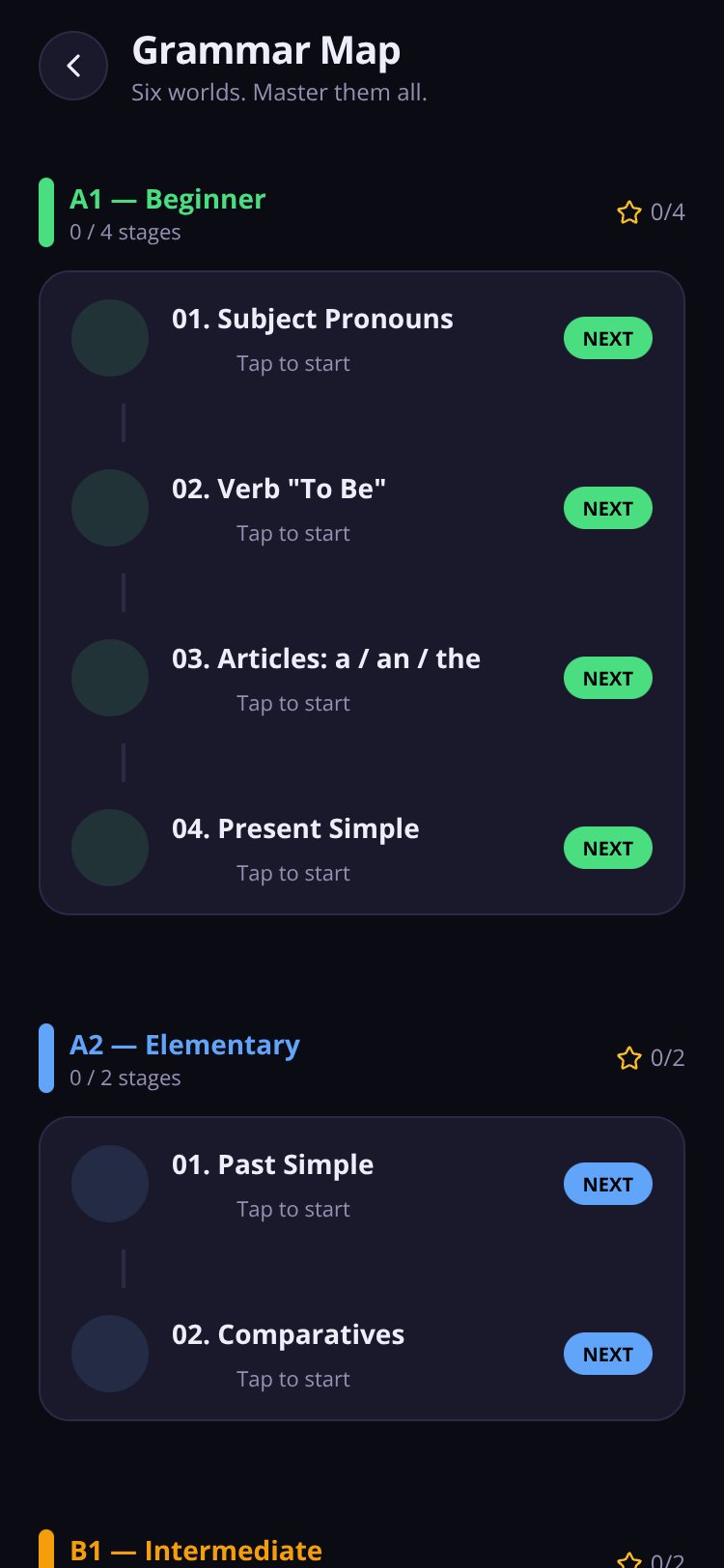 Grammar Quest screen 2