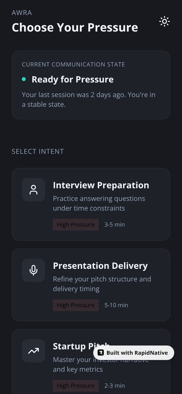 expo-nativewind screen 1