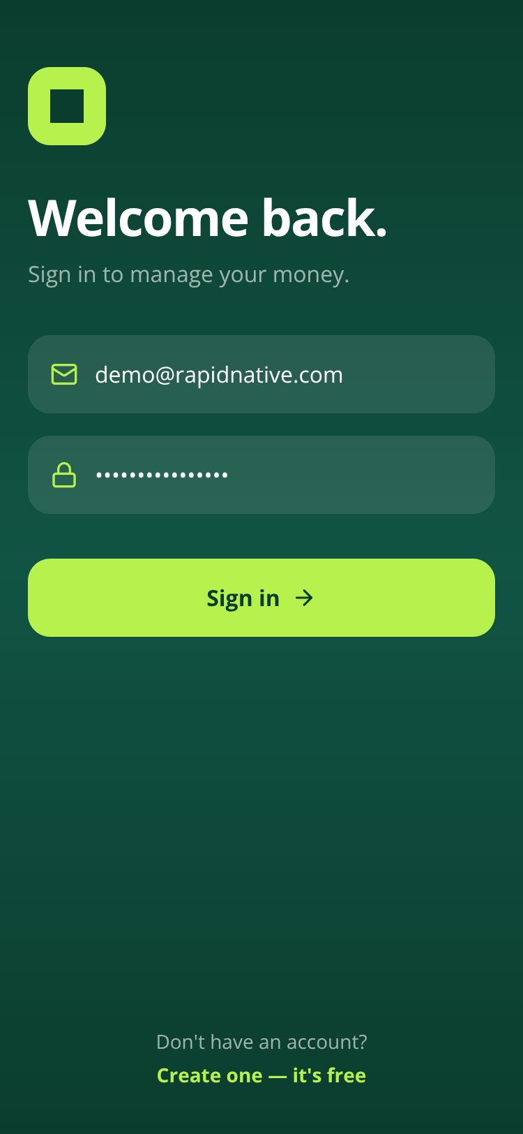 Moneyme screen 1