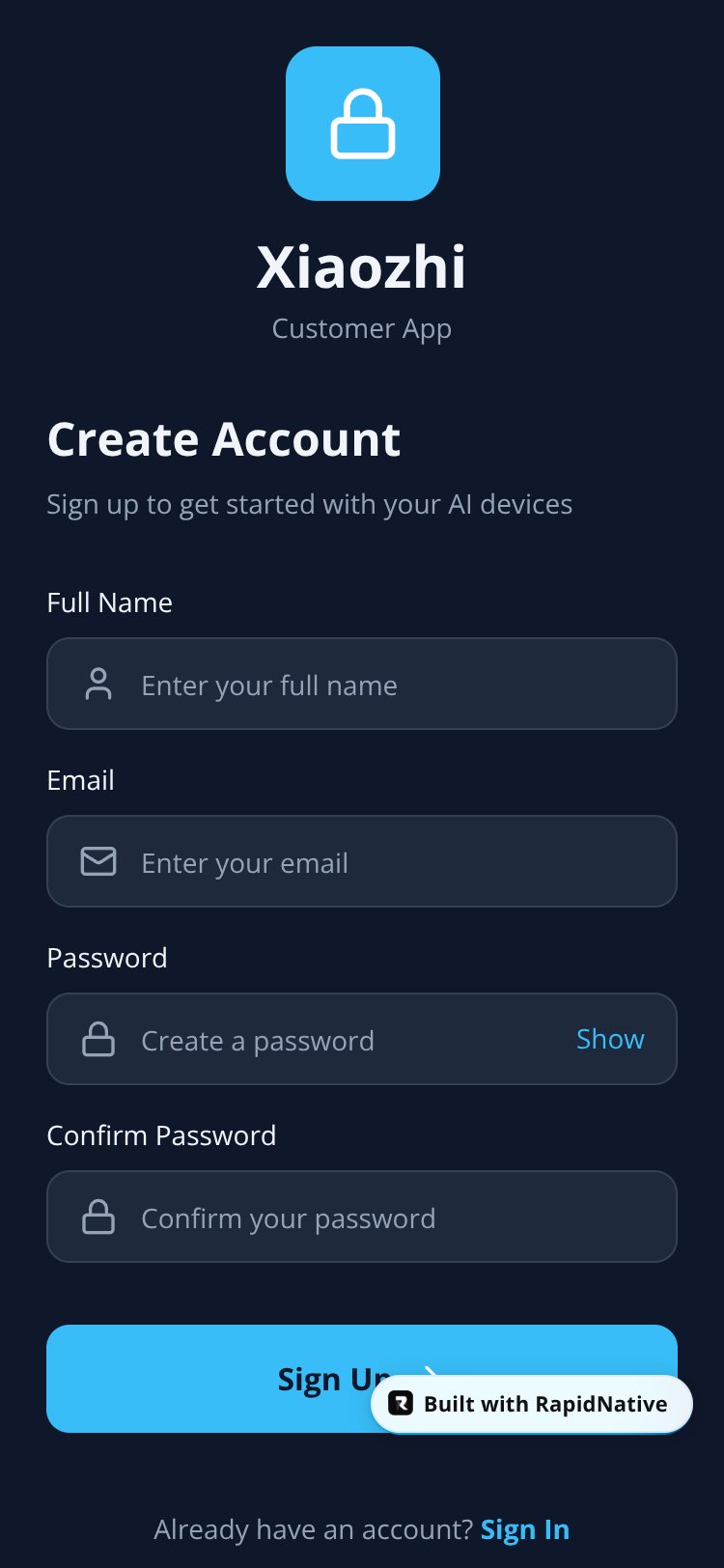 Xiaozhi Customer App screen 2