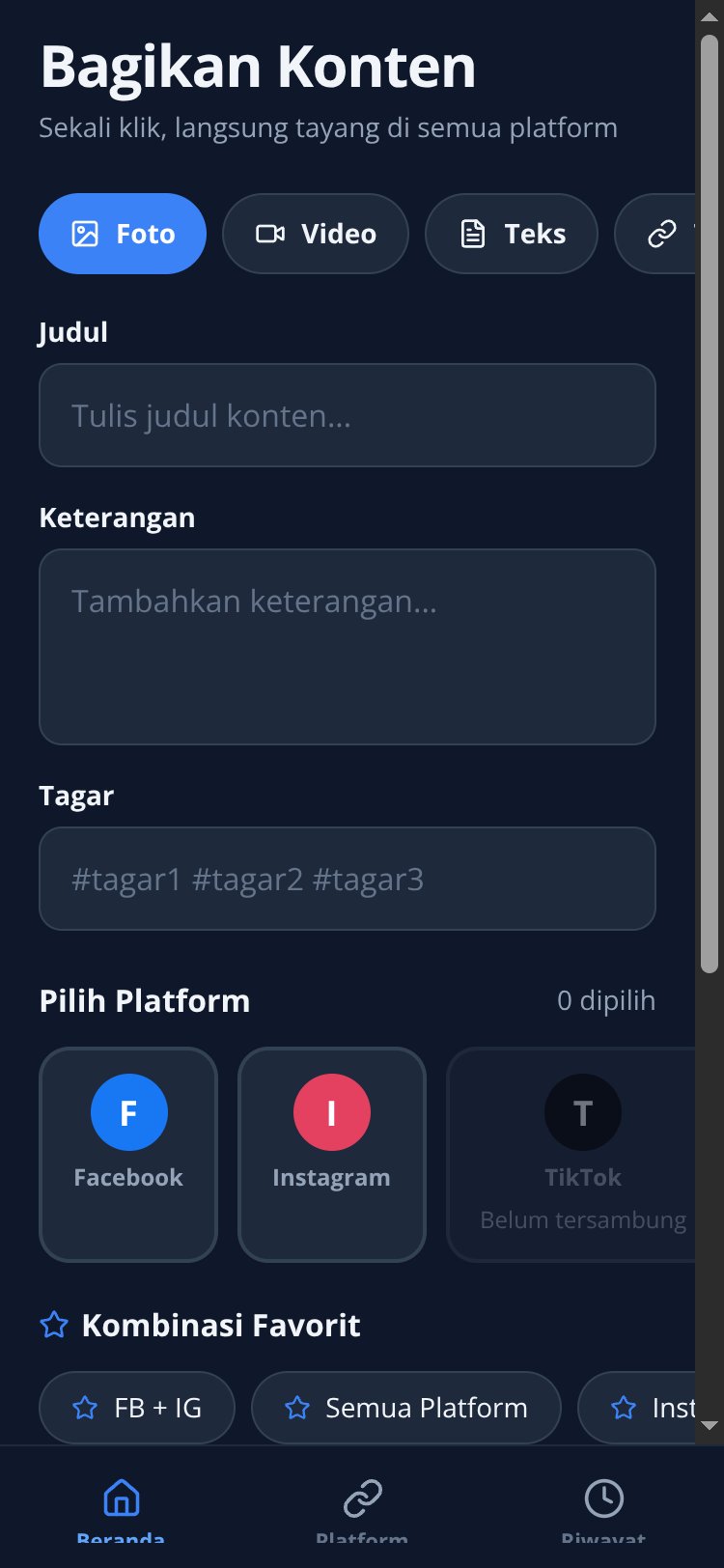 SosialMedia Auto Share screen 2